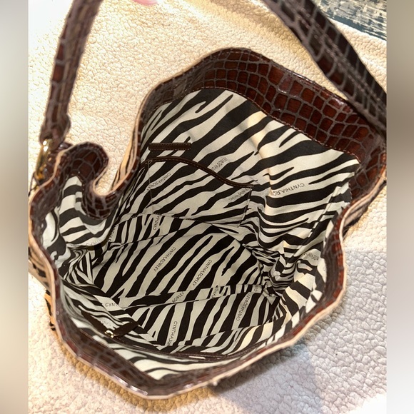 Cynthia Rowley Authentic NWT Pony Hair Animal Print w/ Leather Trim Shoulder Bag - Picture 9 of 11